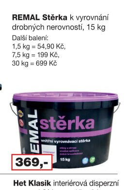 REMAL Stěrka k vyrovnání drobných nerovností, 15 kg