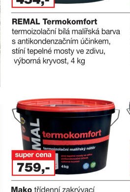 REMAL Termokomfort termoizolační bílá malířská barva