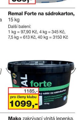 Remal Forte na sádrokarton, 15 kg
