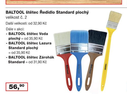 BALTOOL štětec Ředidlo Standard plochý velikost č. 2