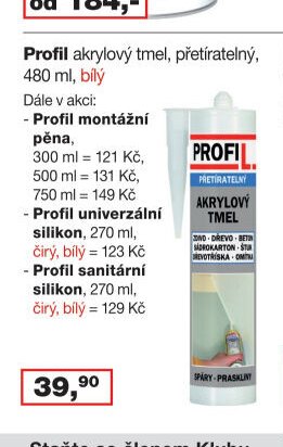 Profil akrylový tmel