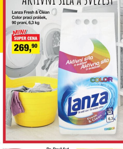 Lanza Fresh & Clean Color prací prášek, 90 praní, 6,3 kg