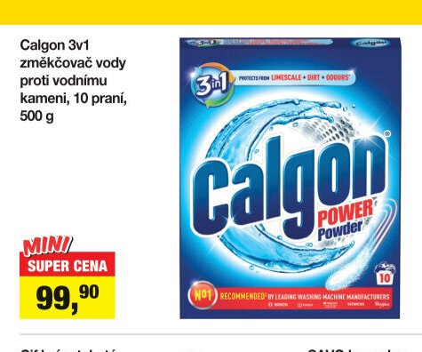 Calgon 3v1 změkčovač vody proti vodnímu kameni, 10 praní, 500 g