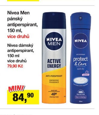 Nivea Men pánský antiperspirant, 150 ml / Nivea dámský antiperspirant, 150 ml