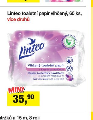 Linteo toaletní papír vlhčený 60 ks