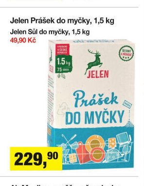 Jelen Prášek do myčky, 1,5 kg