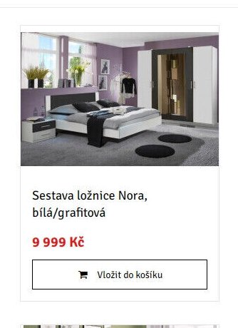 Sestava ložnice Nora, bílá/grafitová