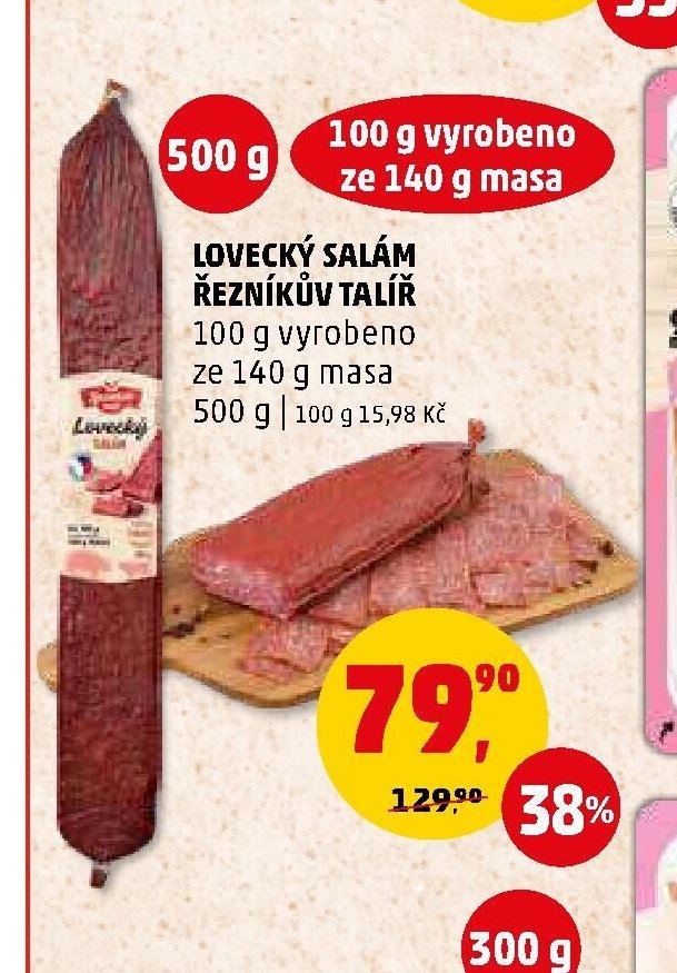 LOVECKÝ SALÁM ŘEZNÍKŮV TALÍŘ 500 g - Penny Market aktualniletaky.eu