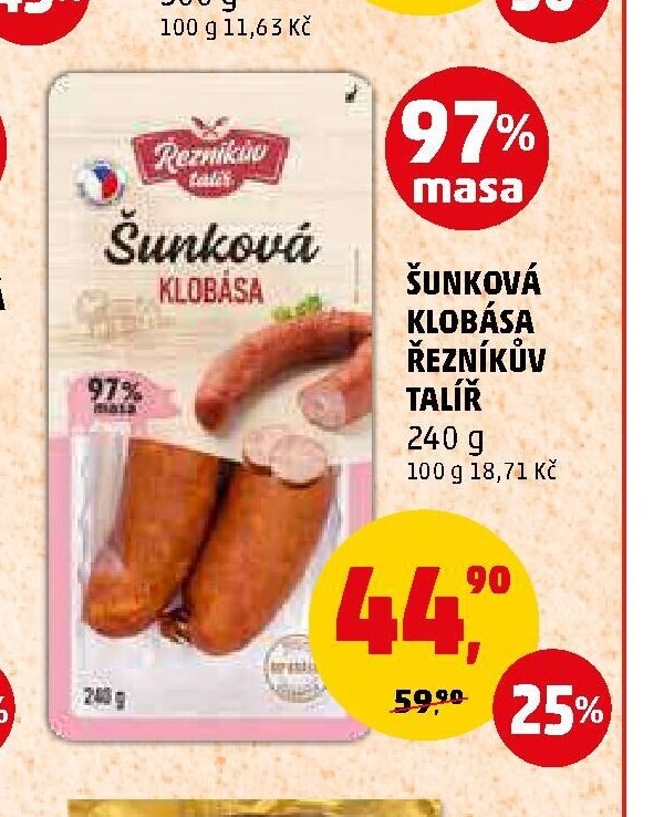 ŠUNKOVÁ KLOBÁSA ŘEZNÍKŮV TALÍŘ 240 g - Penny Market aktualniletaky.eu