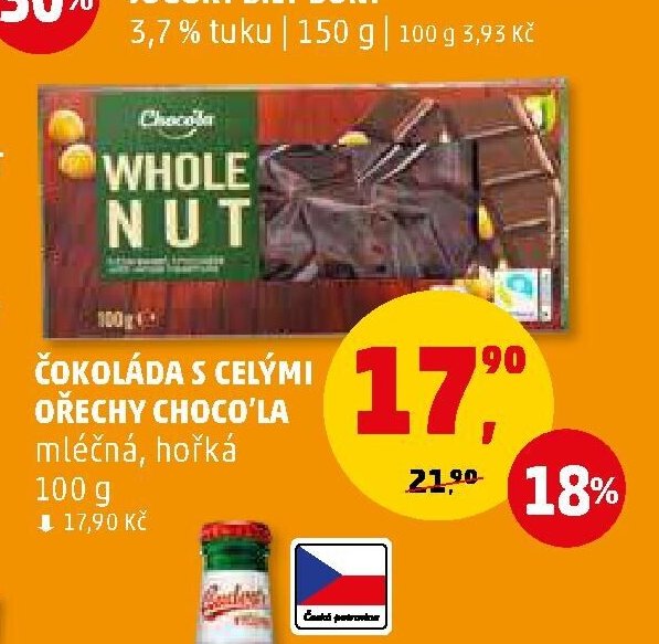 ČOKOLÁDA S CELÝMI OŘECHY CHOCO'LA - Penny Market aktualniletaky.eu