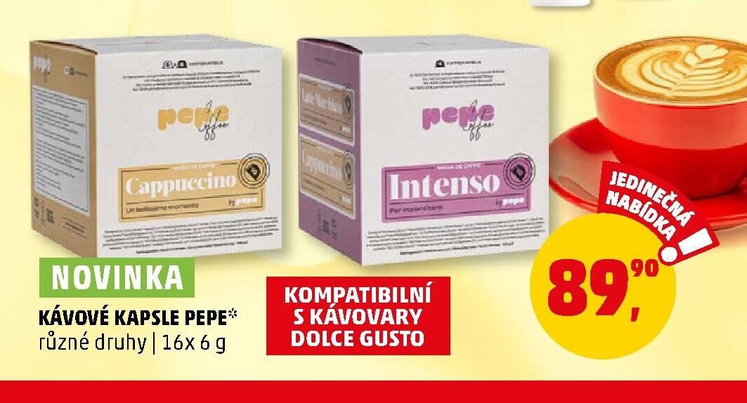 Kávové kapsle Pepe různé druhy - Penny Market aktualniletaky.eu