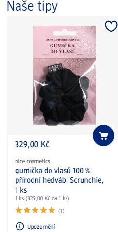 nice cosmetics gumička do vlasů 100 % přírodní hedvábí Scrunchie, 1 ks - dm drogerie aktualniletaky.eu