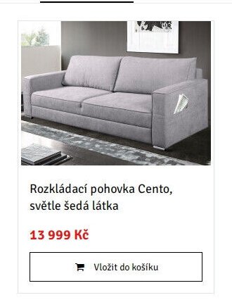 Rozkládací pohovka Cento, světle šedá látka
