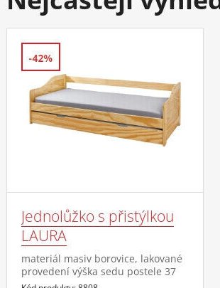Jednolůžko s přistýlkou LAURA