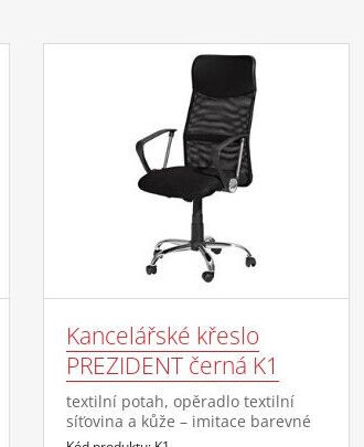 Kancelářské křeslo PREZIDENT černá K1