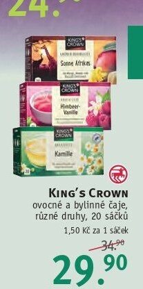 KING'S CROWN ovocné a bylinné čaje