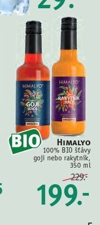 HIMALYO 100% BIO šťávy goji nebo rakytník, 350 ml