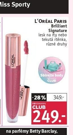 L'Oréal Paris Brilliant Signature lesk na rty nebo tekutá rtěnka