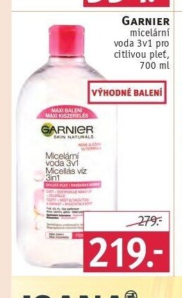 Garnier micelární voda 3v1 pro citlivou pleť, 700 ml