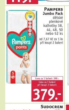 Pampers Jumbo Pack dětské plenkové kalhotky