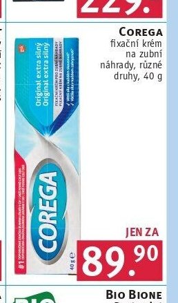 COREGA fixační krém na zubní náhrady, různé druhy, 40 g