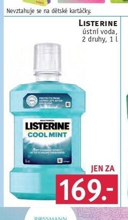 LISTERINE ústní voda, 2 druhy, 1 l