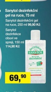 Sanytol dezinfekční gel na ruce, 75 ml