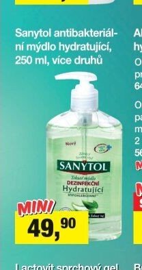 Sanytol antibakteriální mýdlo hydratující, 250 ml