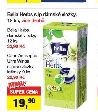 Bella Herbs slip dámské vložky, 18 ks