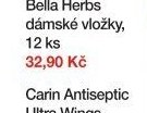 Bella Herbs dámské vložky, 12 ks