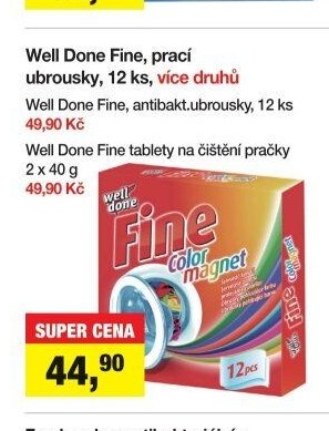 Well Done Fine, prací ubrousky, 12 ks