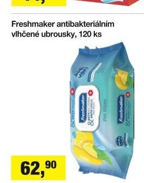 Freshmaker antibakteriálním vlhčené ubrousky, 120 ks