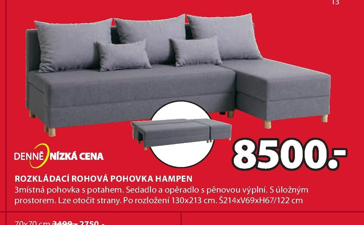 ROZKLÁDACÍ ROHOVÁ POHOVKA HAMPEN