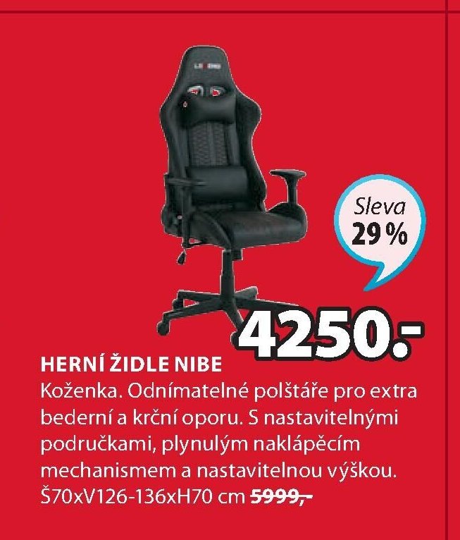 HERNÍ ŽIDLE NIBE