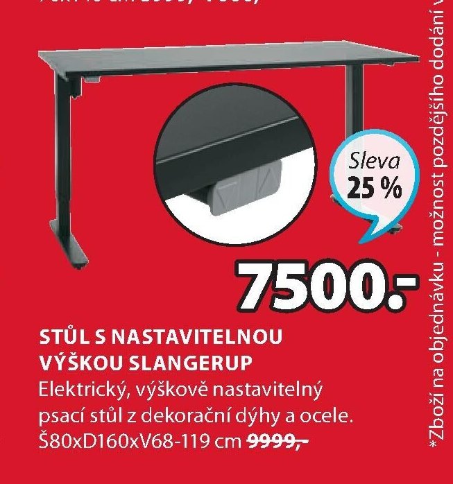 STŮL S NASTAVITELNOU VÝŠKOU SLANGERUP