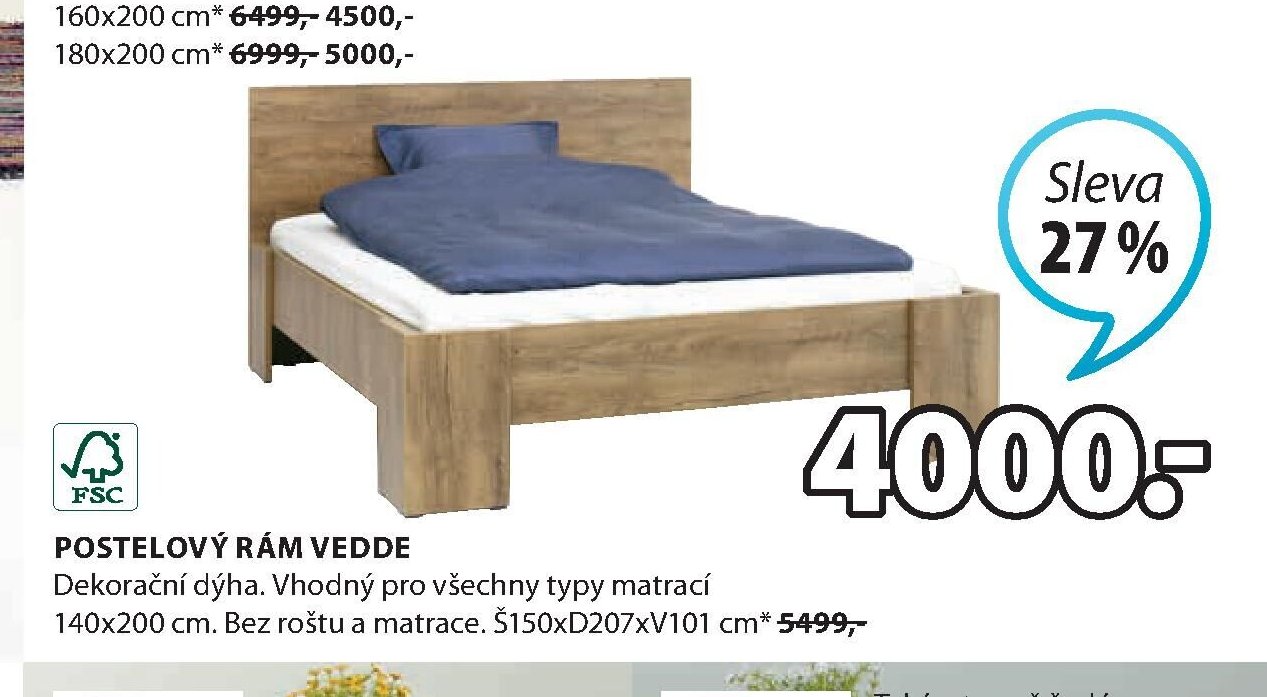 Postelový rám Vedde