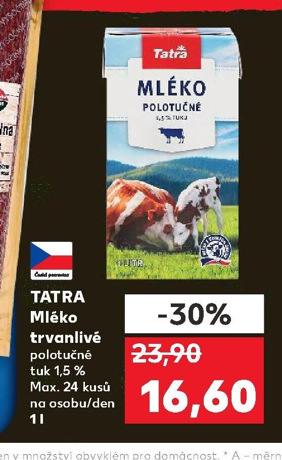 Tatra Mléko trvanlivé polotučné