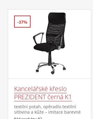 Kancelářské křeslo PREZIDENT černá K1