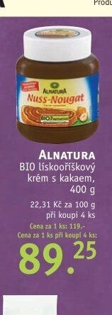 ALNATURA BIO lískoříškový krém s kakaem