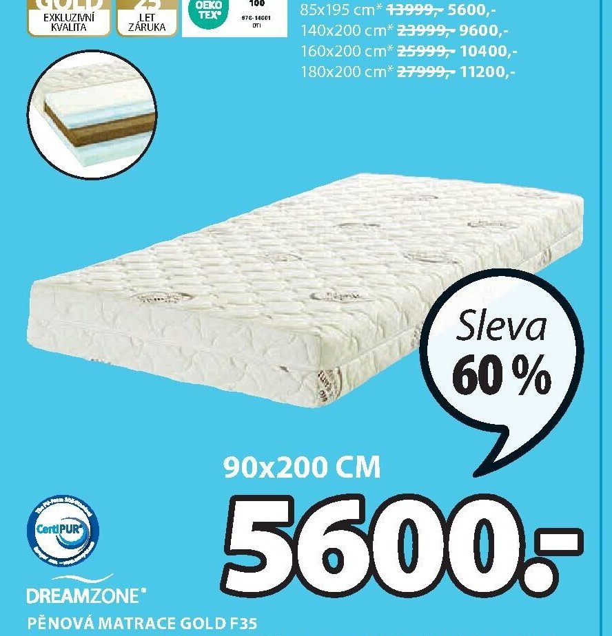 Pěnová matrace GOLD F35
