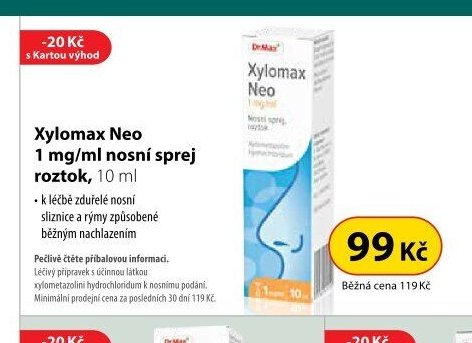 Xylomax Neo 1 mg/ml nosní sprej roztok, 10 ml