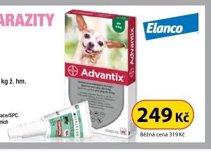 Advantix roztok pro nakapání na kůži - spot-on pro psy do 4 kg