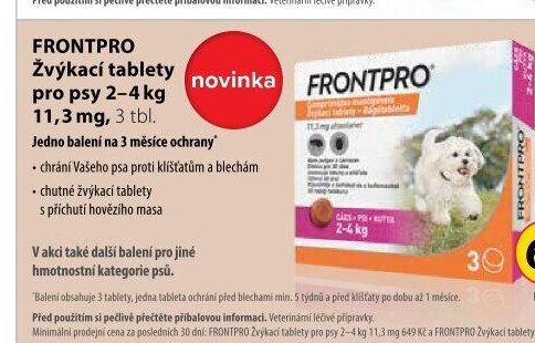 FRONTPRO Žvýkací tablety pro psy 2-4 kg
