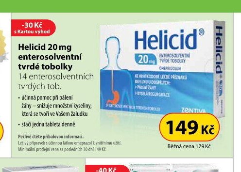 Helicid 20 mg enterosolventní tvrdé tobolky