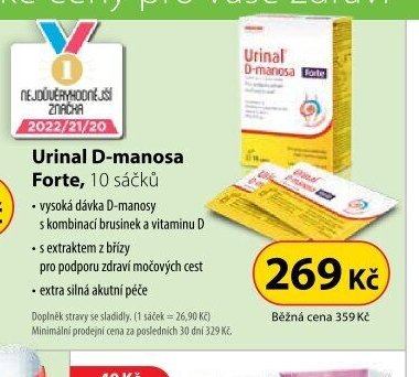 Urinal D-manosa Forte, 10 sáčků