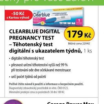 CLEARBLUE DIGITAL PREGNANCY TEST – Těhotenský test digitální s ukazatelem týdnů, 1 ks