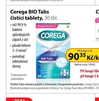 Corega BIO Tabs čistící tablety, 30 tbl.