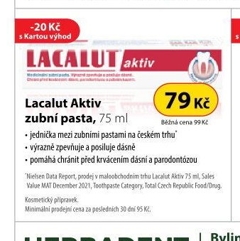 Lacalut Aktiv zubní pasta, 75 ml