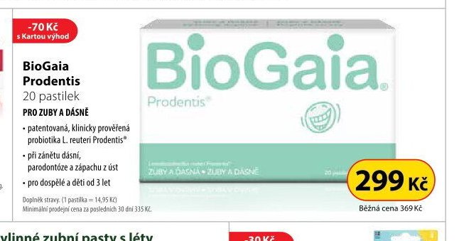 BioGaia Prodentis 20 pastilek PRO ZUBY A DÁSNĚ
