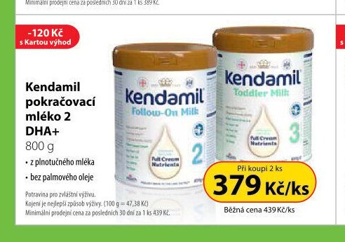 Kendamil pokračovací mléko 2 DHA+ 800 g